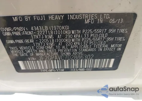 2013 Subaru Xv Crosstrek 2.0 Premium из США, поврежденный, VIN JF2GPAVC7D2886302